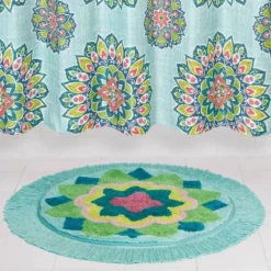 Ariel Medallion Bath Rug Green - Allure Home Creations -Shower Room Store GUEST 00fa789a d4f4 4e9a 9b23 5c57724d9cdf