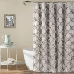 Ruffle Diamond Shower Curtain - Lush Décor -Shower Room Store GUEST 0104c95b 8a86 4e4f a8bd acab95dd5700