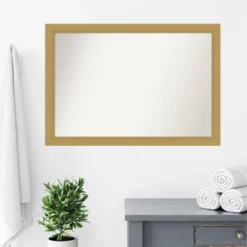 40" X 28" Non-Beveled Grace Bathroom Wall Mirror Brushed Gold - Amanti Art 15 40" X 28" Non-Beveled Grace Bathroom Wall Mirror Brushed Gold - Amanti Art -Shower Room Store GUEST 01520f6e 4ef9 4c53 b04b 0aad3a32855d