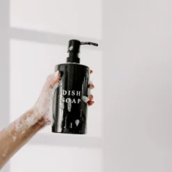 Sweet Water Decor Black Stoneware Dish Soap Dispenser - 15oz