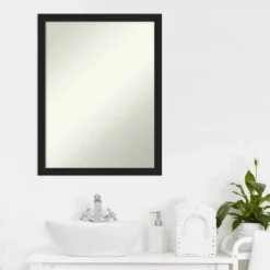 20" X 26" Non-Beveled Grace Narrow Bathroom Wall Mirror Brushed Metallic Black - Amanti Art 14 20" X 26" Non-Beveled Grace Narrow Bathroom Wall Mirror Brushed Metallic Black - Amanti Art -Shower Room Store GUEST 05ce0359 a61e 4301 b032 650f787b7bf9