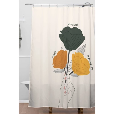 Oris Eddu Make Yourself A Priority Shower Curtain Off White - Deny Designs 1 Oris Eddu Make Yourself A Priority Shower Curtain Off White - Deny Designs