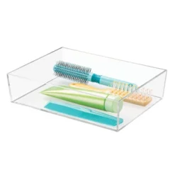 MDesign Plastic Bathroom Vanity Storage Organizer Tray Holder - Clear -Shower Room Store GUEST 09bacf7a 3bab 45a0 a388 2e1d230b7758