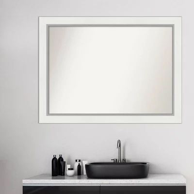 44" X 33" Non-Beveled Eva Bathroom Wall Mirror White - Amanti Art 8 44" X 33" Non-Beveled Eva Bathroom Wall Mirror White - Amanti Art - Image 8