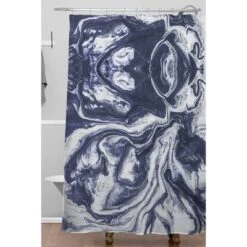 Marta Barragan Camarasa Marble Shower Curtain Blue - Deny Designs