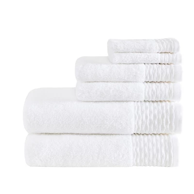 6pc Curv Jacquard Wavy Cotton Towel Set 7 6pc Curv Jacquard Wavy Cotton Towel Set - Image 7