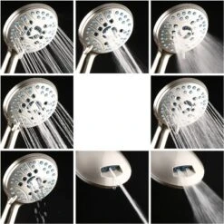 High Pressure 50 Mode Rain And Handheld Three Way Shower Head Combo Nickel - Aquabar -Shower Room Store GUEST 10d31fd8 446f 4b4b a8d0 ce98affc007c
