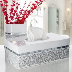 Creative Scents Mirror Damask White Wastebasket 6 Creative Scents Mirror Damask White Wastebasket -Shower Room Store GUEST 11a04fda a75c 402f 9ca0 ddd738c783b2