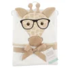 Hudson Baby Infant Cotton Animal Face Hooded Towel, Nerdy Giraffe, One Size