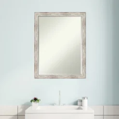Amanti Art Distressed Cream Petite Bevel Wood Bathroom Wall Mirror 26.5 X 20.5 In. 13 Amanti Art Distressed Cream Petite Bevel Wood Bathroom Wall Mirror 26.5 X 20.5 In. -Shower Room Store GUEST 131c3835 63cc 419a 8b25 ca942acef9da