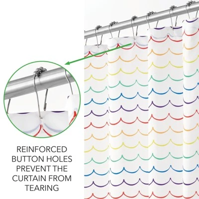 MDesign Fabric Shower Curtain, Medallion Print 3 MDesign Fabric Shower Curtain, Medallion Print - Image 3