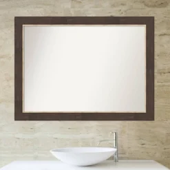 43" X 32" Non-Beveled Lined Bathroom Wall Mirror Bronze - Amanti Art -Shower Room Store GUEST 142a6240 c95f 4047 a3a1 3289dbc7f099