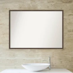 39" X 28" Non-Beveled Hardwood Wedge Wood Bathroom Wall Mirror Mocha Brown - Amanti Art 11 39" X 28" Non-Beveled Hardwood Wedge Wood Bathroom Wall Mirror Mocha Brown - Amanti Art -Shower Room Store GUEST 1623d2fd 27cd 4f24 80bc c4d7a6fb63f1