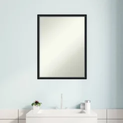 19" X 25" Non-Beveled Lucie Wood Bathroom Wall Mirror Black - Amanti Art 14 19" X 25" Non-Beveled Lucie Wood Bathroom Wall Mirror Black - Amanti Art -Shower Room Store GUEST 163fe5bb 0496 461c 8be2 58a87dd5227c