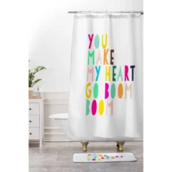 Hello Sayang You Make My Heart Go Boom Boom Bath Rugs And Mats White 24" X 36" - Deny Designs -Shower Room Store GUEST 176ce398 6726 407f 8ffc d9189807ec84