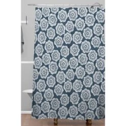 Schatzi Brown Lucy Floral Night Shower Curtain Blue - Deny Designs