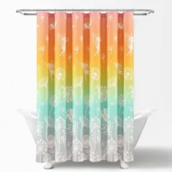 72"x72" Kids' Make A Wish Dandelion Fairy Ombre Shower Curtain Single Pastel Rainbow - Lush Décor -Shower Room Store GUEST 18e99935 06d3 46a8 9087 b35ead7bec17
