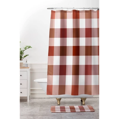 36"x24" Lisa Argyropoulos Harvest Plaid Terracotta Memory Foam Bath Mat Red - Deny Designs 1 36"x24" Lisa Argyropoulos Harvest Plaid Terracotta Memory Foam Bath Mat Red - Deny Designs
