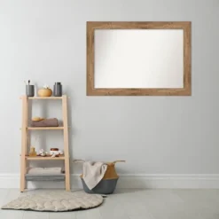 42" X 30" Non-Beveled Owl Wood Bathroom Wall Mirror Brown - Amanti Art -Shower Room Store GUEST 1bf4b3b3 8462 4967 be0f d333bb2fae4b