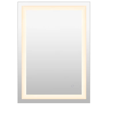 Remy Rectangular Frameless Anti-Fog Aluminum Front-lit Tri-color LED Bathroom Vanity Mirror With Smart Touch Control - JONATHAN Y 2 Remy Rectangular Frameless Anti-Fog Aluminum Front-lit Tri-color LED Bathroom Vanity Mirror With Smart Touch Control - JONATHAN Y - Image 2