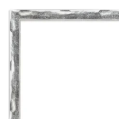 Amanti Art Scratched Wave Chrome Petite Bevel Bathroom Wall Mirror 26 X 20 In.