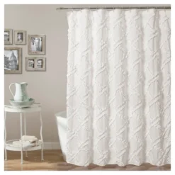 Ruffle Diamond Shower Curtain - Lush Décor -Shower Room Store GUEST 25c404d5 59d6 40ce 9c8c 5e32b08a98a0