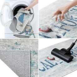 Sussexhome- Machine Washable & Absorbent Cotton Bath Rugs - 20" X 24"