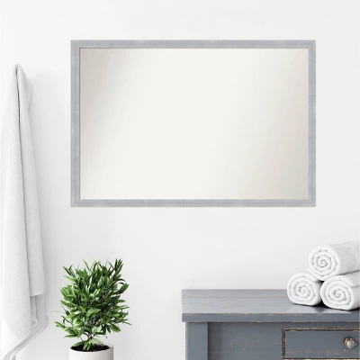 38" X 26" Non-Beveled Grace Narrow Bathroom Wall Mirror Brushed Nickel - Amanti Art 8 38" X 26" Non-Beveled Grace Narrow Bathroom Wall Mirror Brushed Nickel - Amanti Art - Image 8