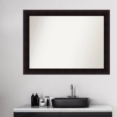 44" X 33" Non-Beveled Portico Espresso Wood Bathroom Wall Mirror - Amanti Art 6 44" X 33" Non-Beveled Portico Espresso Wood Bathroom Wall Mirror - Amanti Art - Image 6