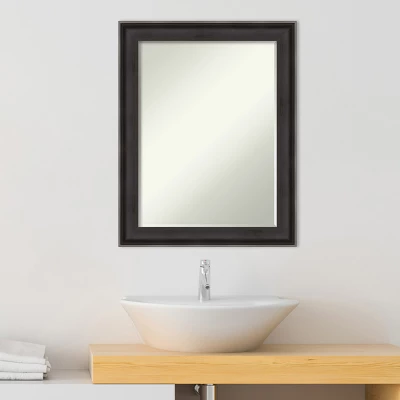Amanti Art Allure Charcoal Petite Bevel Wood Bathroom Wall Mirror 28.5 X 22.5 In. 4 Amanti Art Allure Charcoal Petite Bevel Wood Bathroom Wall Mirror 28.5 X 22.5 In. - Image 4