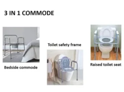 MPM 3-in-1 Folding Bedside Commode, Heavy Duty Steel, Toilet Seat Chair Clip On Seat, Raised Toilet Seat, Height Adjustable, Porta Potty For Adults -Shower Room Store GUEST 2a932b94 118f 4b30 9715 2fa013ad8fd6