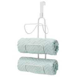 MDesign Metal Over Shower Door Towel Rack Storage Organizer, 3 Tiers -Shower Room Store GUEST 2ba01af4 722b 45f4 b534 94151085223f