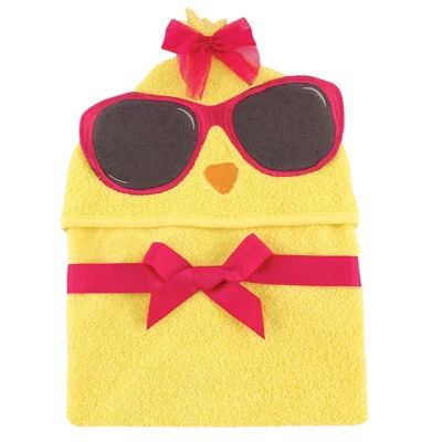 Hudson Baby Infant Girl Cotton Animal Face Hooded Towel, Cool Chick, One Size 1 Hudson Baby Infant Girl Cotton Animal Face Hooded Towel, Cool Chick, One Size