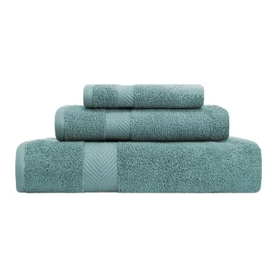 Contemporary Quick-Drying Zero-Twist Cotton 3-Piece Towel Set - Blue Nile Mills 12 Contemporary Quick-Drying Zero-Twist Cotton 3-Piece Towel Set - Blue Nile Mills - Image 12