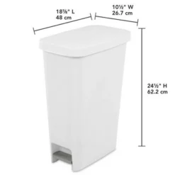 Sterilite 11 Gallon Slim Narrow StepOn Hands Free Portable Kitchen Wastebasket Trash Can Garbage Bin Container With Oversized Lid, White (4 Pack) -Shower Room Store GUEST 35b0bf4f fef5 4cc7 b707 ce4f722e07db