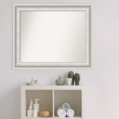 34" X 28" Non-Beveled Parlor White Bathroom Wall Mirror - Amanti Art 6 34" X 28" Non-Beveled Parlor White Bathroom Wall Mirror - Amanti Art - Image 6