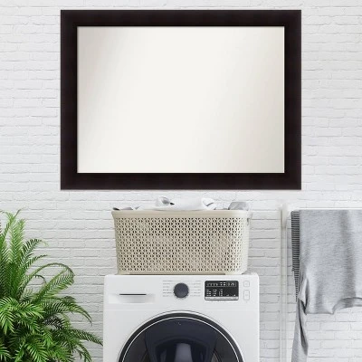 44" X 33" Non-Beveled Portico Espresso Wood Bathroom Wall Mirror - Amanti Art 8 44" X 33" Non-Beveled Portico Espresso Wood Bathroom Wall Mirror - Amanti Art - Image 8