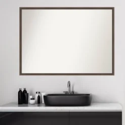 39" X 28" Non-Beveled Hardwood Wedge Wood Bathroom Wall Mirror Mocha Brown - Amanti Art 14 39" X 28" Non-Beveled Hardwood Wedge Wood Bathroom Wall Mirror Mocha Brown - Amanti Art -Shower Room Store GUEST 3ac652ea 2711 4fa4 a1b1 e6ac9f71146b