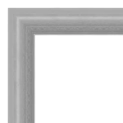 Amanti Art Peak Polished Nickel Narrow Petite Bevel Bathroom Wall Mirror 28.5 X 22.5 In.