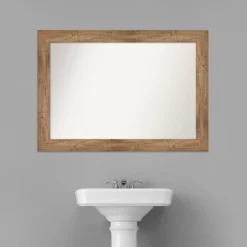 42" X 30" Non-Beveled Owl Wood Bathroom Wall Mirror Brown - Amanti Art -Shower Room Store GUEST 3e214301 9d7e 48ac 801f 41d05b02f80c