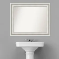 34" X 28" Non-Beveled Parlor White Bathroom Wall Mirror - Amanti Art 14 34" X 28" Non-Beveled Parlor White Bathroom Wall Mirror - Amanti Art -Shower Room Store GUEST 3f3dbb1b 7ded 479f bdf7 f11fc8698980