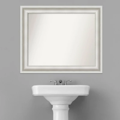 34" X 28" Non-Beveled Parlor White Bathroom Wall Mirror - Amanti Art 7 34" X 28" Non-Beveled Parlor White Bathroom Wall Mirror - Amanti Art - Image 7