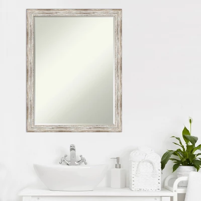 Amanti Art Distressed Cream Petite Bevel Wood Bathroom Wall Mirror 26.5 X 20.5 In. 7 Amanti Art Distressed Cream Petite Bevel Wood Bathroom Wall Mirror 26.5 X 20.5 In. - Image 7