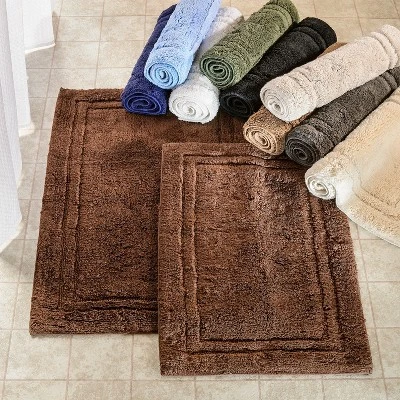 Plush And Absorbent Non-Slip Cotton 2-Piece Bath Rug Set By Blue Nile Mills 4 Plush And Absorbent Non-Slip Cotton 2-Piece Bath Rug Set By Blue Nile Mills - Image 4
