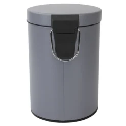 Home Basics Paris 3 Liter Waste Bin, Grey -Shower Room Store GUEST 44cddaaa 9816 4d48 a9c9 4d94d3376e64