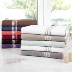 8pc Striped Bath Towel Set - Yorkshire Home -Shower Room Store GUEST 44f71918 8306 4b20 976a 08bcdf6b4a9a