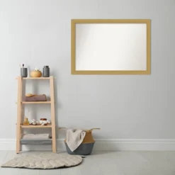 40" X 28" Non-Beveled Grace Bathroom Wall Mirror Brushed Gold - Amanti Art 13 40" X 28" Non-Beveled Grace Bathroom Wall Mirror Brushed Gold - Amanti Art -Shower Room Store GUEST 456111e3 41ac 48db 881b 9d517ed75a8b