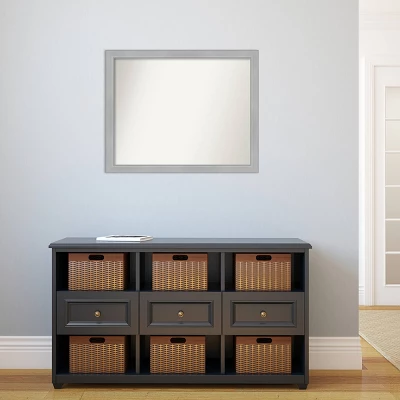 31" X 25" Non-Beveled Vista Brushed Nickel Narrow Bathroom Wall Mirror - Amanti Art 4 31" X 25" Non-Beveled Vista Brushed Nickel Narrow Bathroom Wall Mirror - Amanti Art - Image 4