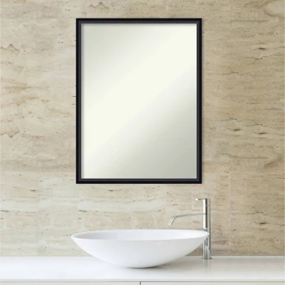 19" X 25" Non-Beveled Lucie Wood Bathroom Wall Mirror Black - Amanti Art 4 19" X 25" Non-Beveled Lucie Wood Bathroom Wall Mirror Black - Amanti Art - Image 4