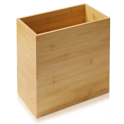 Casafield Bamboo Waste Basket, Rectangular Narrow Trash Can For Bathroom, Bedroom, Office 2 Casafield Bamboo Waste Basket, Rectangular Narrow Trash Can For Bathroom, Bedroom, Office - Image 2